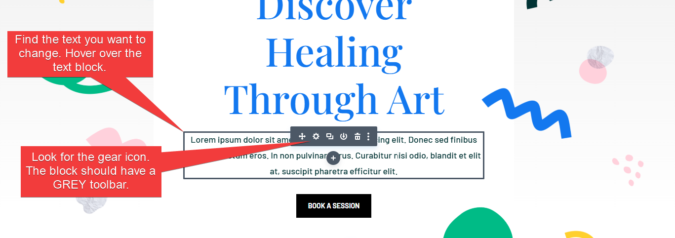 locate the text block